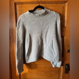 Old Navy, Go Recycled Knit Sweater with Funnel / Mock Neck, Women M, Light Gray